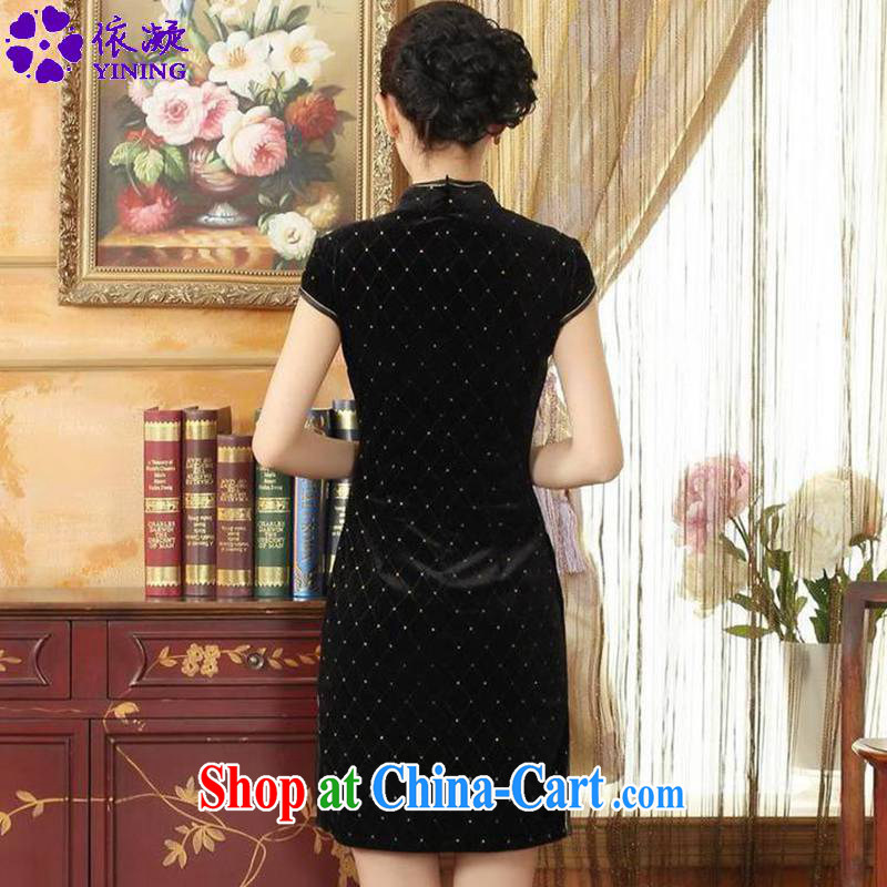 According to fuser stylish new ladies retro improved Chinese qipao, for a tight Classic beauty for short Chinese qipao dress LGD/TD 0044 #black 2 XL, according to fuser, shopping on the Internet