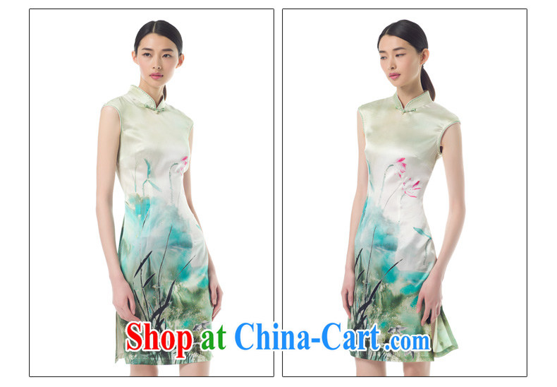 Wood is really the female 2015 spring and summer New Silk spring water and ink~ Lotus short flag classic qipao 21,851 15 green XXXL pictures, price, brand platters! Elections are good character, the national distribution, so why buy now enjoy more preferential! Health