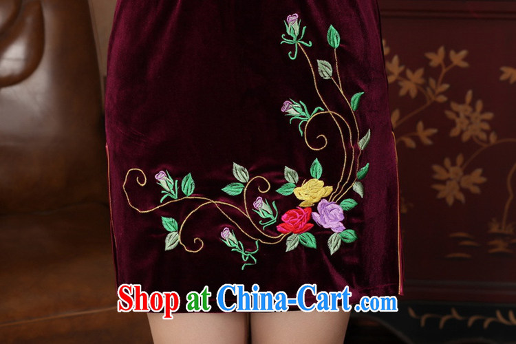 According to fuser stylish new clothes improved daily Chinese qipao stretch the silk embroidered beauty in short sleeves cheongsam dress LGD/TD 0042 # -A black 2 XL pictures, price, brand platters! Elections are good character, the national distribution, so why buy now enjoy more preferential! Health