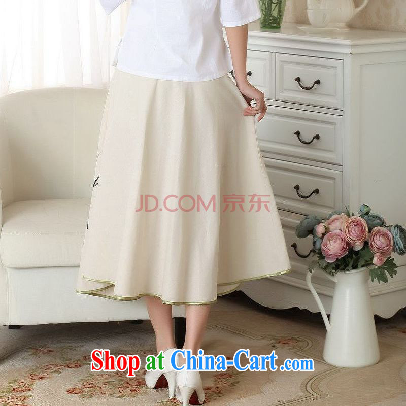 And Jing Ge summer new skirt summer dress new paragraph 100 on ethnic wind cotton Ma hand-painted body skirt girls A field skirt picture color XL, Jing Ge, shopping on the Internet
