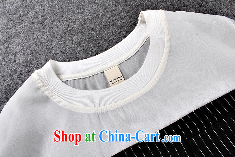 2015 spring new Europe the European root yarn stitching black fine line false pocket T-shirt with black shorts white L pictures, price, brand platters! Elections are good character, the national distribution, so why buy now enjoy more preferential! Health