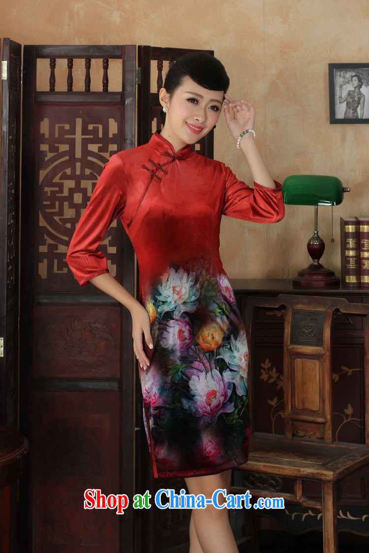 Under the fuser and stylish new Ethnic Wind improved female dresses, velvet poster 7 sub-cuff cultivating cheongsam dress LGD/TD 0034 #3 XL pictures, price, brand platters! Elections are good character, the national distribution, so why buy now enjoy more preferential! Health