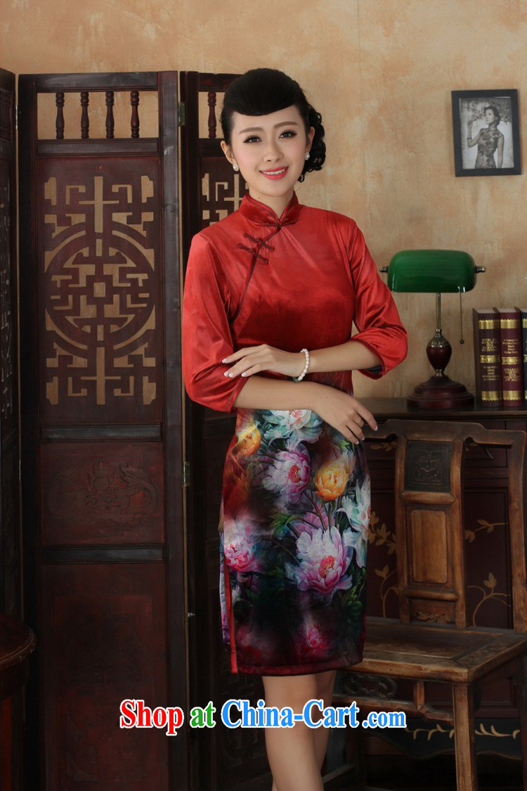 Under the fuser and stylish new Ethnic Wind improved female dresses, velvet poster 7 sub-cuff cultivating cheongsam dress LGD/TD 0034 #3 XL pictures, price, brand platters! Elections are good character, the national distribution, so why buy now enjoy more preferential! Health