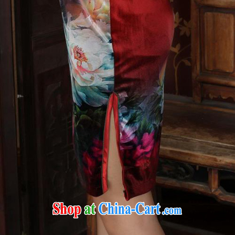 According to fuser and stylish new Ethnic Wind improved female dresses, velvet poster 7 sub-cuff cultivating cheongsam dress LGD/TD 0034 #3 XL, fuser, and shopping on the Internet