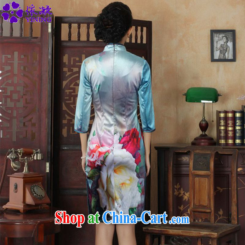 According to fuser stylish new ladies retro Ethnic Wind poster Kim velvet 7 cultivating a cuff with Tang cheongsam dress LGD/TD #0030 figure 2 XL, fuser, and shopping on the Internet