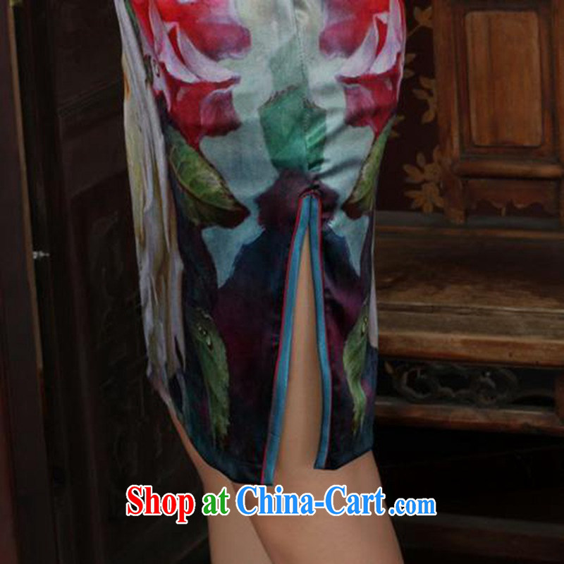 According to fuser stylish new ladies retro Ethnic Wind poster Kim velvet 7 cultivating a cuff with Tang cheongsam dress LGD/TD #0030 figure 2 XL, fuser, and shopping on the Internet