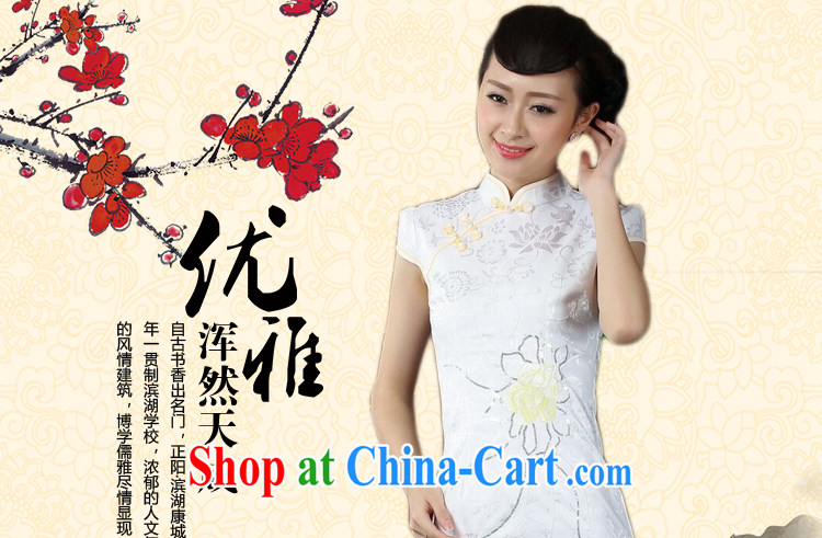 spend the summer new dresses daily improved Chinese Antique cheongsam dress dress embroidery, for cotton short cheongsam white 2XL pictures, price, brand platters! Elections are good character, the national distribution, so why buy now enjoy more preferential! Health
