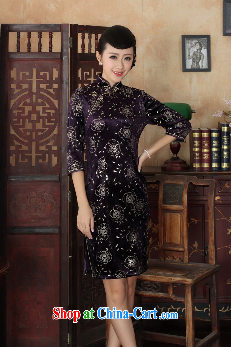 Under the fuser and stylish new Ethnic Wind female Chinese qipao, scouring pads beauty 7 cuff cheongsam dress LGD/TD 0028 #3 XL pictures, price, brand platters! Elections are good character, the national distribution, so why buy now enjoy more preferential! Health