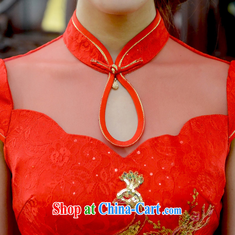 2015 new cheongsam Chinese red wedding bridal toast serving Phoenix embroidery dress Q 15 812 red XL, Chun Yat-wah (QueensMakings), online shopping