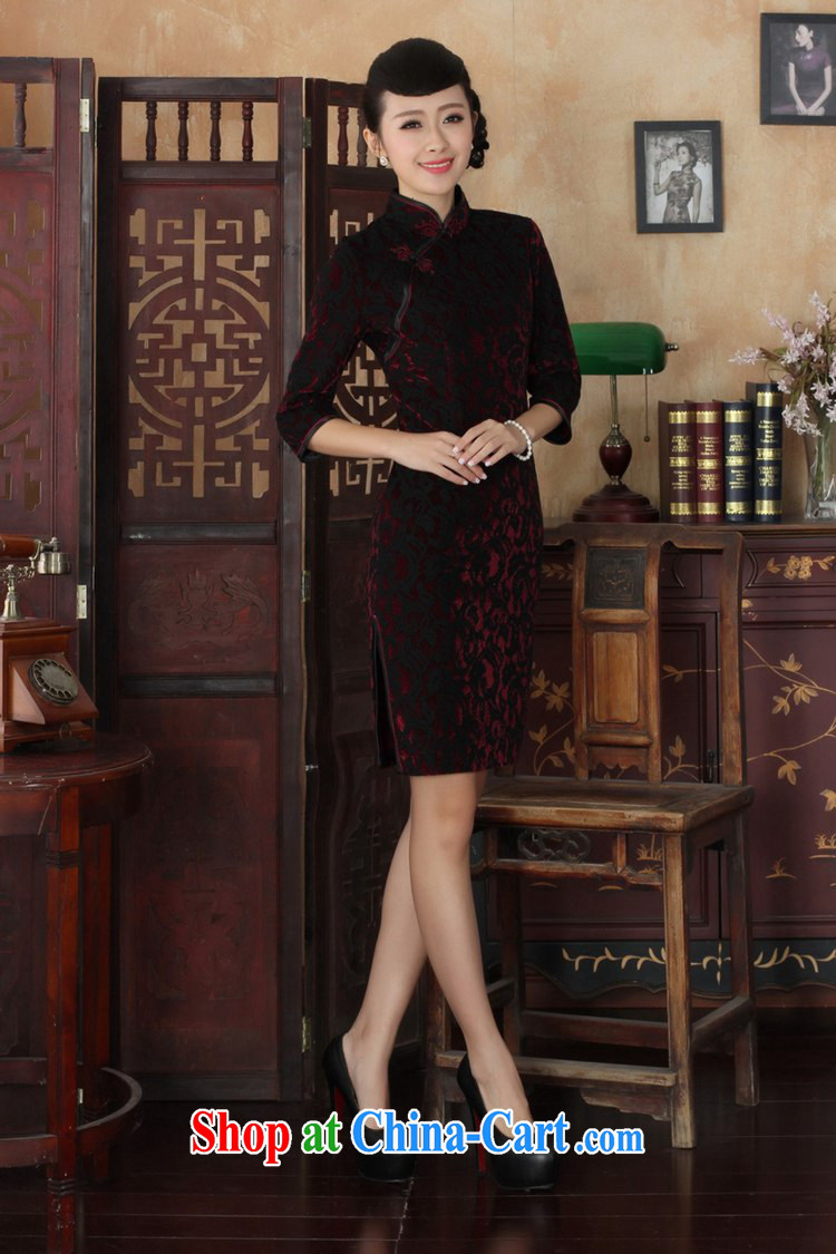 Under the fuser and stylish new Ethnic Wind improved female cheongsam lace gold velour Sau San 7 sub-cuff with Tang cheongsam dress LGD/TD 0022 #3 XL pictures, price, brand platters! Elections are good character, the national distribution, so why buy now enjoy more preferential! Health