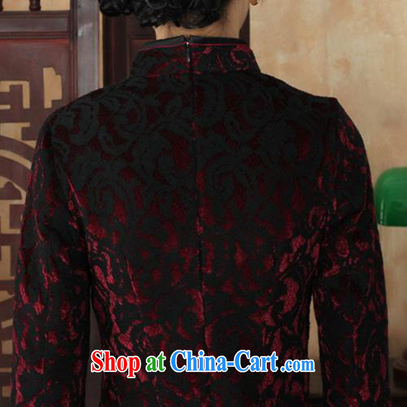 According to fuser stylish new Ethnic Wind improved female cheongsam lace gold velour cultivating 7 sub-cuff with Tang cheongsam dress LGD/TD 0022 #3 XL, fuser, and Internet shopping