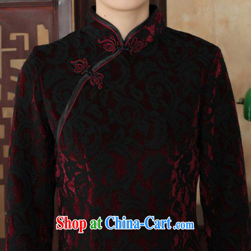 According to fuser stylish new Ethnic Wind improved female cheongsam lace gold velour cultivating 7 sub-cuff with Tang cheongsam dress LGD/TD 0022 #3 XL, fuser, and Internet shopping