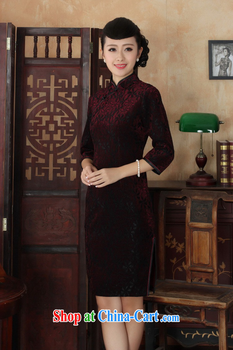 Under the fuser and stylish new ladies dresses Ethnic Wind lace gold velour cultivating 7 sub-cuff cheongsam dress LGD/TD 0021 #3 XL pictures, price, brand platters! Elections are good character, the national distribution, so why buy now enjoy more preferential! Health