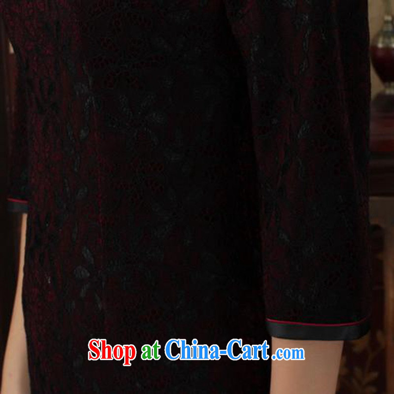 According to fuser and stylish new ladies dresses Ethnic Wind lace gold velour cultivating 7 cuff cheongsam dress LGD/TD 0021 #3 XL, fuser, and shopping on the Internet
