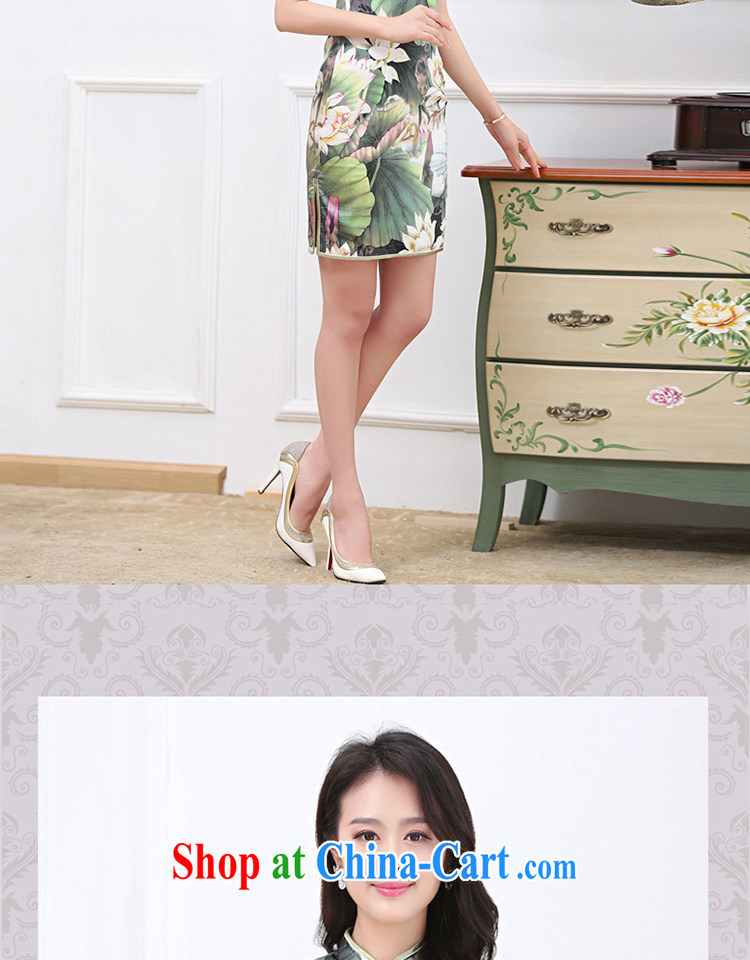 Under the 2015 summer new dress code the sauna silk Silk Dresses cheongsam dress improved Lotus Pond XL pictures, price, brand platters! Elections are good character, the national distribution, so why buy now enjoy more preferential! Health