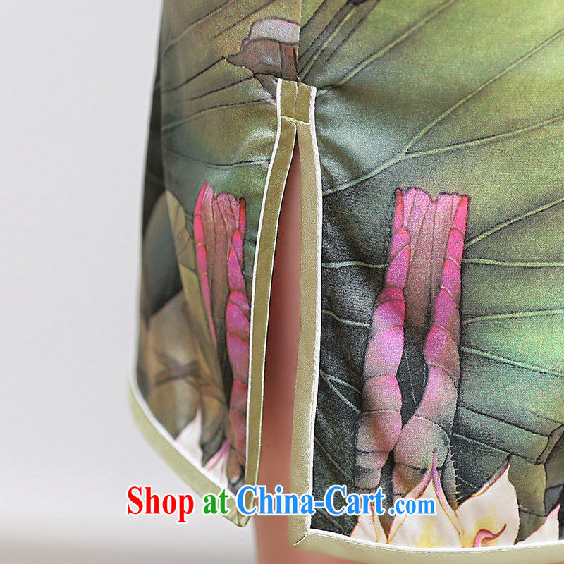 Under the 2015 summer new dress code the sauna silk Silk Dresses cheongsam dress improved Lotus Pond XL, Pi, and shopping on the Internet