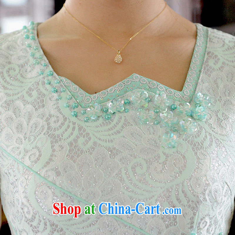 2015 summer new dress cheongsam dress beauty short dresses lace improved cheongsam dress Q 15 838 blue XL, Chun Yat-wah (QueensMakings), online shopping