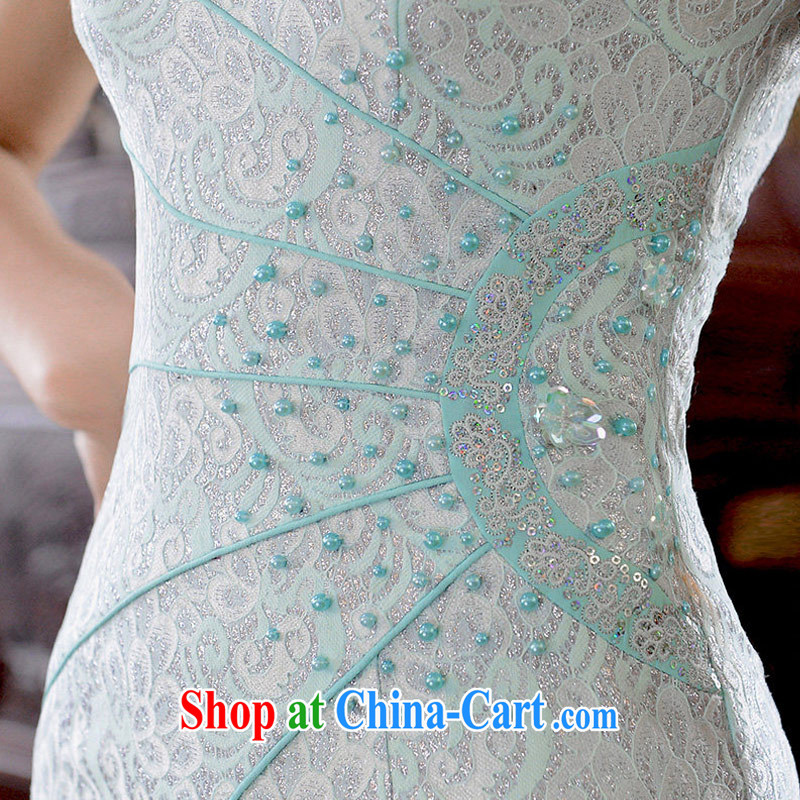 2015 summer new dress cheongsam dress beauty short dresses lace improved cheongsam dress Q 15 838 blue XL, Chun Yat-wah (QueensMakings), online shopping