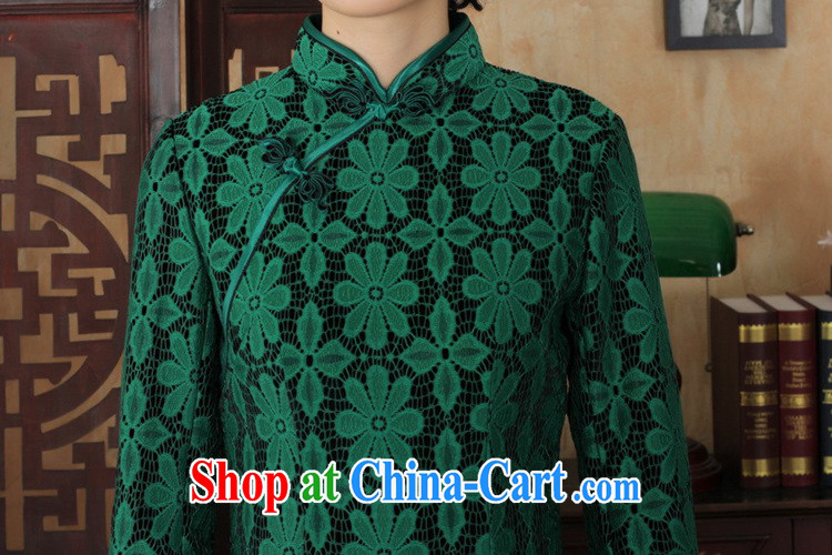 Under the fuser and stylish new ladies' dresses Ethnic Wind lace + wool beauty flag 7 sub-cuff with Tang cheongsam dress LGD/TD 0020 #green 3 XL pictures, price, brand platters! Elections are good character, the national distribution, so why buy now enjoy more preferential! Health