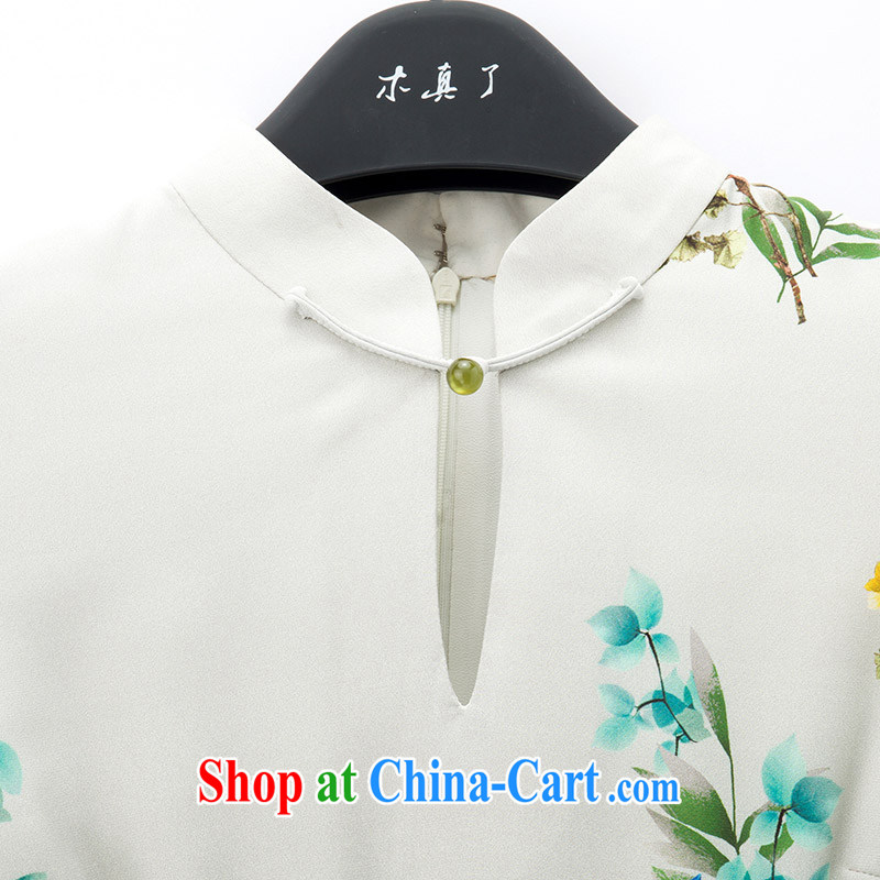 Wood is really a qipao 2015 new summer China wind improved cheongsam dress stamp dresses snow-woven dresses 42,880 07 light gray XXL (B), wood really has, online shopping