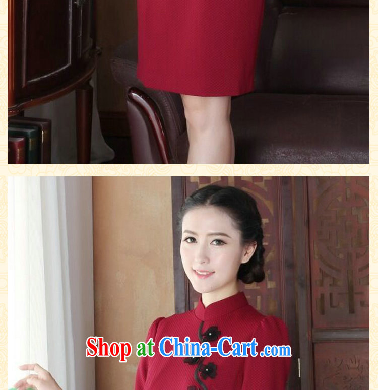 Dan smoke cheongsam dress upscale Chinese improved, manually for three-dimensional flower knitting fashion cheongsam dress cheongsam banquet serving wine red 3XL pictures, price, brand platters! Elections are good character, the national distribution, so why buy now enjoy more preferential! Health