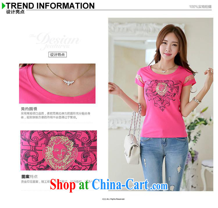Ya-ting store 2015 summer new 100 ground female students short-sleeved cotton stamp beauty graphics thin large code t-shirt by red XL pictures, price, brand platters! Elections are good character, the national distribution, so why buy now enjoy more preferential! Health