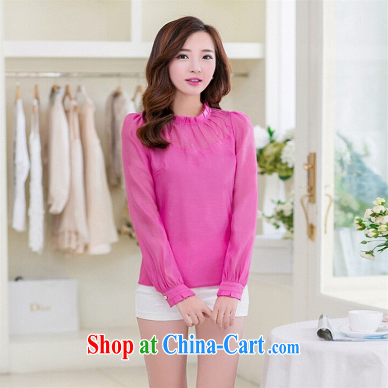 2015 spring and summer new female Korean East Gate stacks for solid color and snow solid woven shirts ladies wholesale light blue XL, health concerns (Rvie .), and, on-line shopping