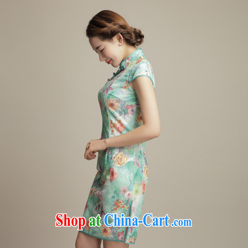 Bong-amphibious Ori-cycle beauty floral displays improved cheongsam summer 2015 new stylish lace cheongsam dress 1597 DQ XXL suit, Bong-amphibious and, shopping on the Internet