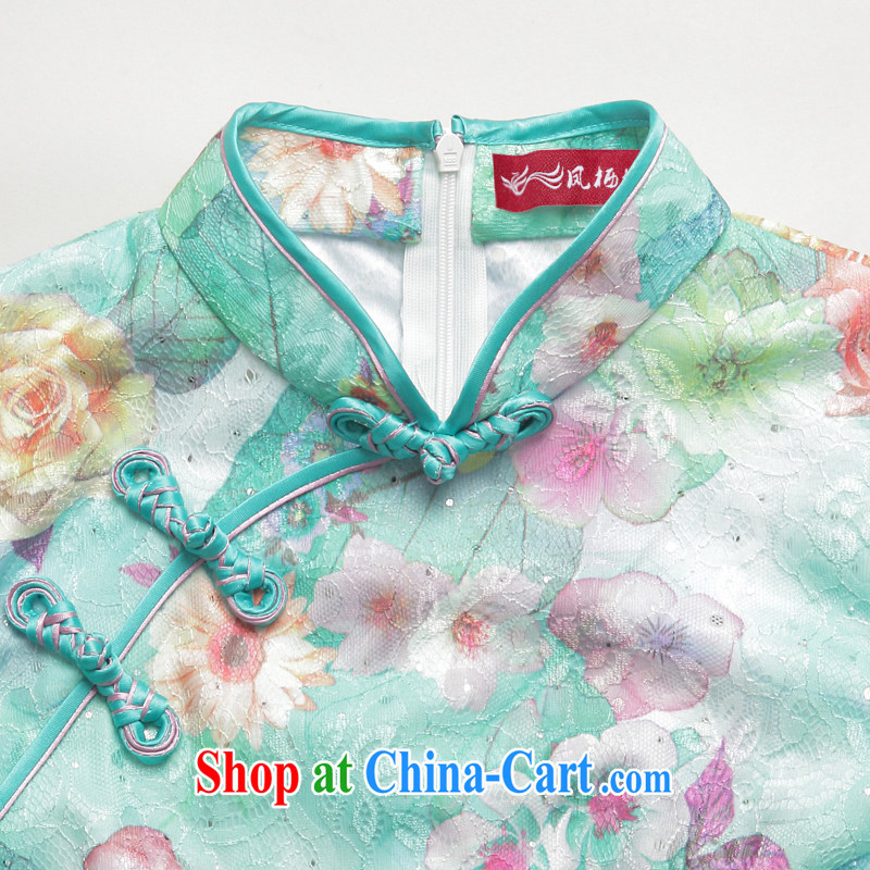 Bong-amphibious Ori-cycle beauty floral displays improved cheongsam summer 2015 new stylish lace cheongsam dress 1597 DQ XXL suit, Bong-amphibious and, shopping on the Internet