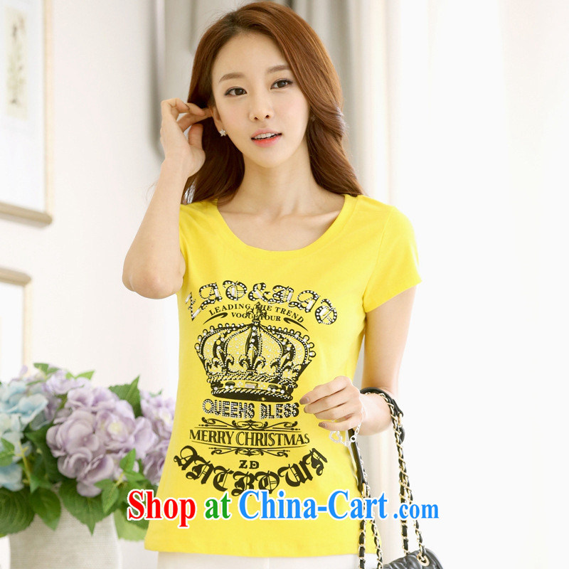 Ya-ting store summer 2015 new female short-sleeve stamp duty cotton T pension pretty T-shirt black XL, blue rain bow, and, on-line shopping