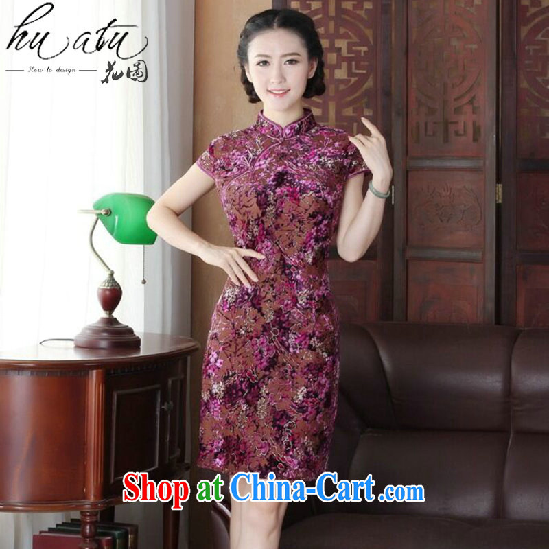 Spend the Summer load new cheongsam dress dinner Chinese improved the style and elegant wool China wind short-sleeved dresses such as the color XL