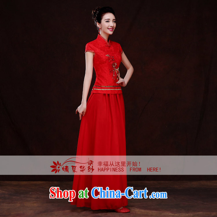 The china yarn 2015 new spring clothes toasting cheongsam Chinese improved marriage dresses red cultivating short-sleeved bridal cheongsam dress red M pictures, price, brand platters! Elections are good character, the national distribution, so why buy now enjoy more preferential! Health