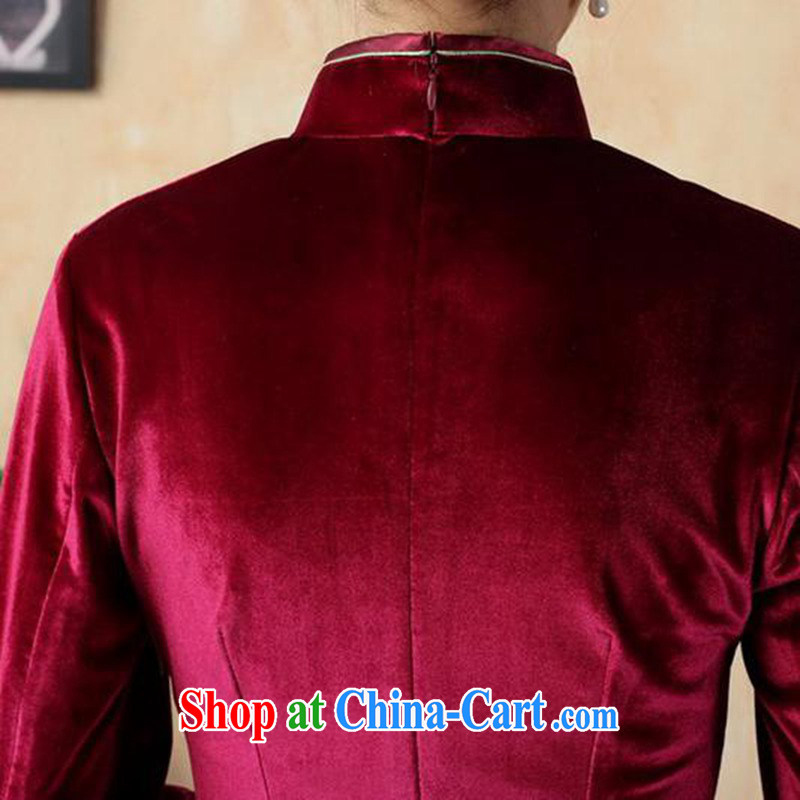 According to fuser stylish new ladies retro improved Chinese qipao, for a tight embroidered short, Sau San Tong with cheongsam dress LGD/TD 0010 #wine red 2 XL, fuser, and shopping on the Internet