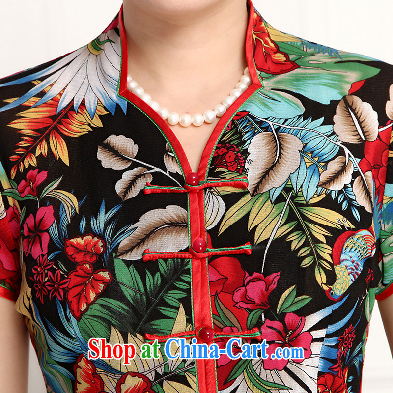 Al Gore, the middle-aged and older women wear summer wear new products retro Tang with a short-sleeved shirt middle-aged mother with floral solid T-shirt 9093 suit 4 XL, Al Gore, Al (genuoyi), online shopping