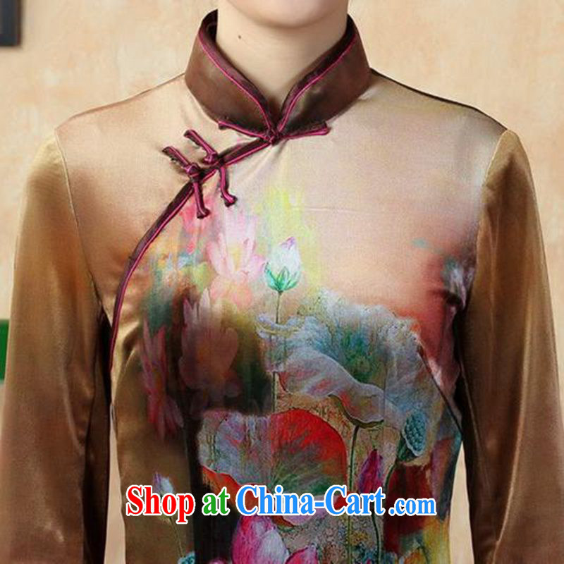 According to fuser stylish new female Ethnic Wind improved Chinese qipao, for classical-tie hand-painted Sau San Tong with cheongsam dress LGD/TD #0009 figure 2 XL, fuser, and shopping on the Internet