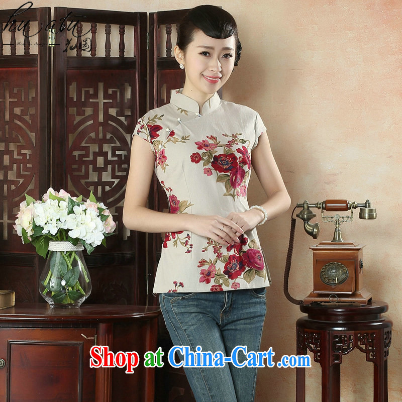 spend the summer with new dresses T-shirt Chinese, Han-chinese improved version for the ladies' short-sleeved cotton the Tang on the map color L, figure, and shopping on the Internet