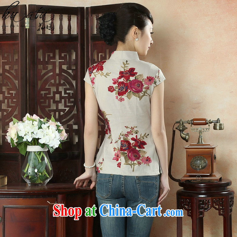 spend the summer with new dresses T-shirt Chinese, Han-chinese improved version for the ladies' short-sleeved cotton the Tang on the map color L, figure, and shopping on the Internet