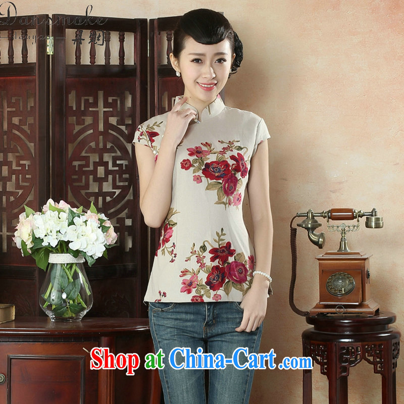 Bin Laden smoke-free summer with new dresses T-shirt Chinese, Han-chinese improved version for the ladies' short-sleeve cotton the Chinese as the color L, Bin Laden smoke, shopping on the Internet