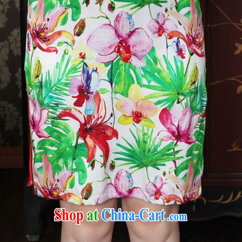 Take the Chinese Silk Cheongsam improved female, dos Santos for silk beautiful summer dresses daily banquet style dresses such as the color 2 XL, figure, shopping on the Internet