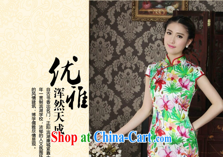 Bin Laden smoke-free Chinese Silk Cheongsam improved female, dos Santos for silk beautiful summer dresses daily banquet style robes as the color 2 XL pictures, price, brand platters! Elections are good character, the national distribution, so why buy now enjoy more preferential! Health
