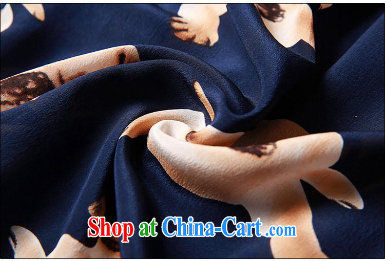 Ya-ting store the European site 2015 spring and summer clothes, with 9 cuffs, long, stamp duty is silk shirt blue XL pictures, price, brand platters! Elections are good character, the national distribution, so why buy now enjoy more preferential! Health