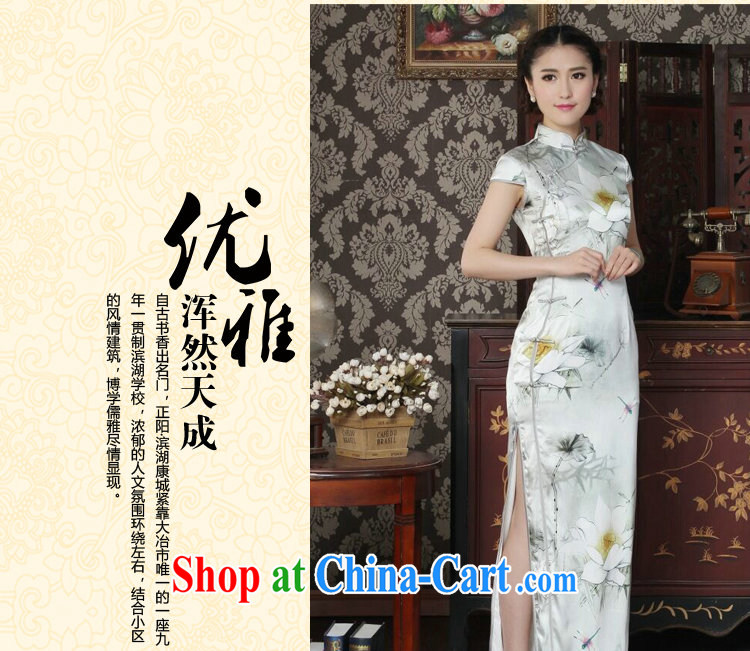 spend the summer new female dinner long cheongsam Lotus Pond sauna Silk Cheongsam silk retro elegant long dresses such as the color 2 XL pictures, price, brand platters! Elections are good character, the national distribution, so why buy now enjoy more preferential! Health