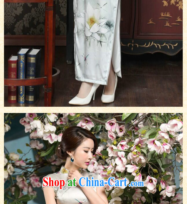 Dan smoke summer new female dinner long cheongsam Lotus Pond sauna Silk Cheongsam silk retro elegant long dresses such as the color 2 XL pictures, price, brand platters! Elections are good character, the national distribution, so why buy now enjoy more preferential! Health