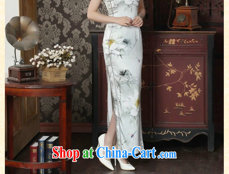 Dan smoke summer new female dinner long cheongsam Lotus Pond sauna Silk Cheongsam silk retro elegant long dresses such as the color 2 XL pictures, price, brand platters! Elections are good character, the national distribution, so why buy now enjoy more preferential! Health