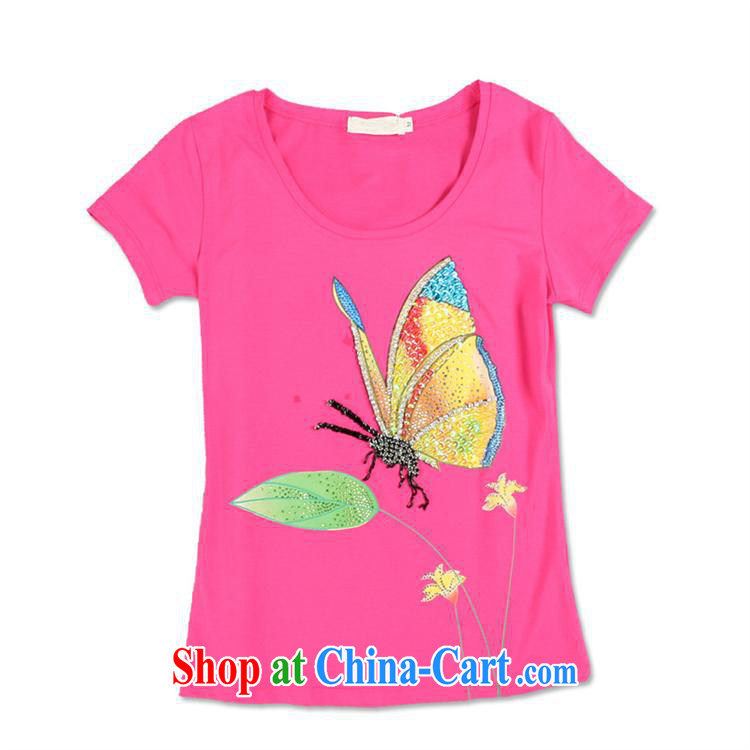 hamilton 2015 spring and summer, female high quality pure cotton short-sleeved shirt T butterfly manually staple Pearl inserts drill Europe T shirt green XXXL pictures, price, brand platters! Elections are good character, the national distribution, so why buy now enjoy more preferential! Health