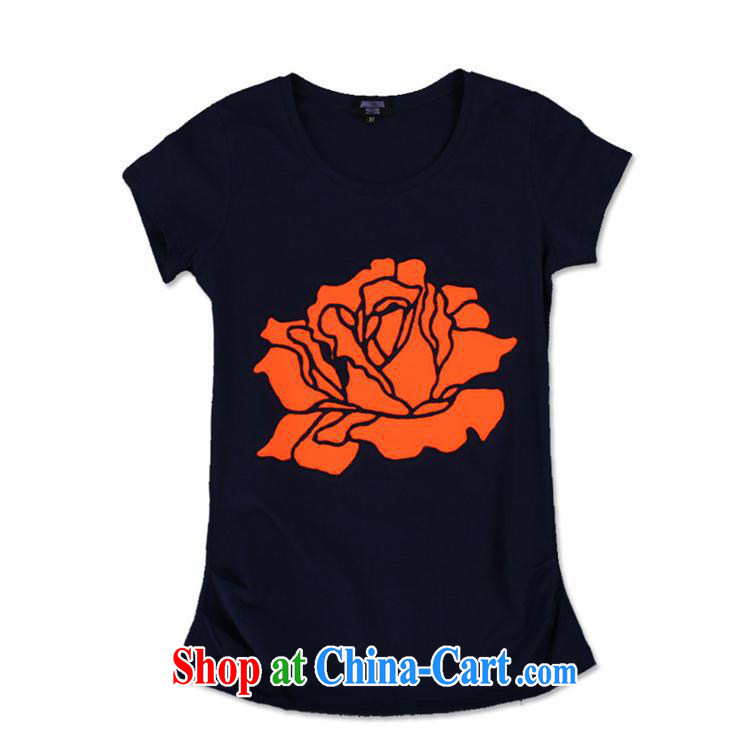 hamilton spring and summer female new stamp duty round-collar T pension rose version in Europe and good standard T Ms. shirt dark blue XXXL pictures, price, brand platters! Elections are good character, the national distribution, so why buy now enjoy more preferential! Health