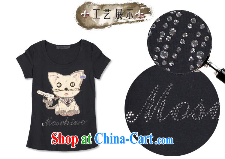 hamilton 2015 spring and summer new women for the high-end T shirts cartoon cat manually staple Pearl inserts drill short-sleeve female T shirt gray XXXL pictures, price, brand platters! Elections are good character, the national distribution, so why buy now enjoy more preferential! Health