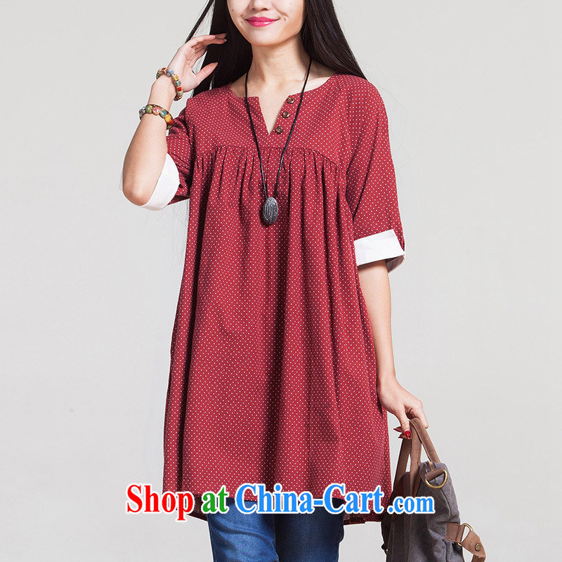 1057 MB Philip M, women summer 2015 new retro art dot V collar cuff cotton the dresses wine red XL, health concerns (Rvie .), and, on-line shopping