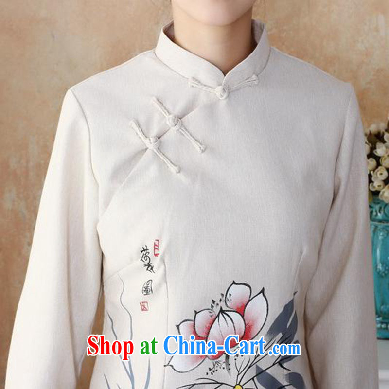 According to fuser stylish new ladies retro improved Chinese qipao, for a hard-pressed the charge-back Sau San Tong boxed kit WNS/2508 - #1 Kit beige 4 XL, fuser, and shopping on the Internet