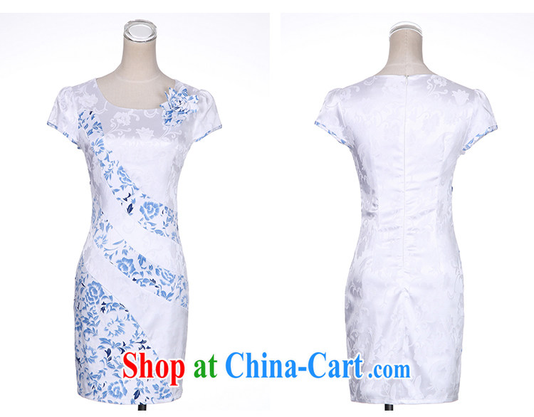 Sung Yang 2015 summer new cuff round-collar short-sleeve elegant 100 ground female cheongsam dress white XXXL pictures, price, brand platters! Elections are good character, the national distribution, so why buy now enjoy more preferential! Health